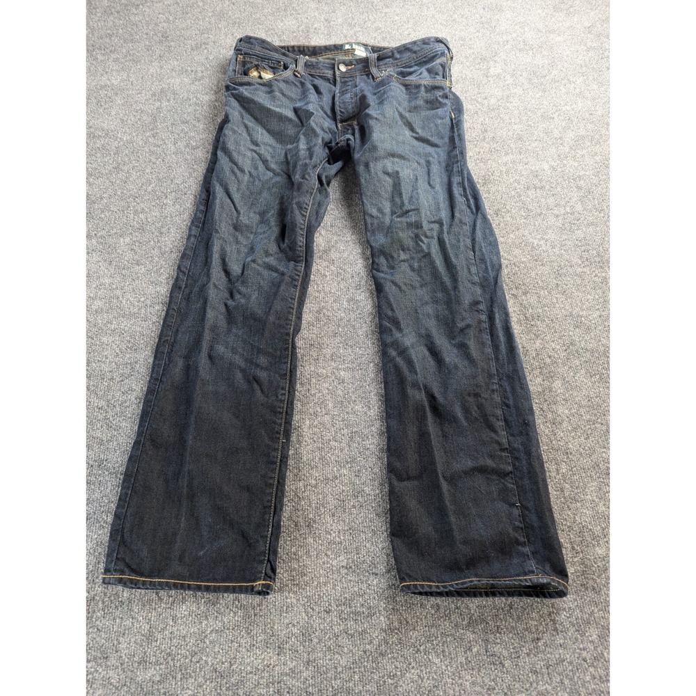 Bragg Jeans Mens 38X33 Blue 4 Button Fly Button Waist Baggy Fit